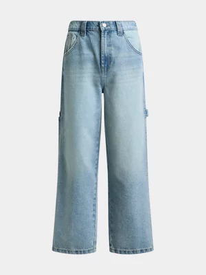 Boys Denim Wide Leg Jeans