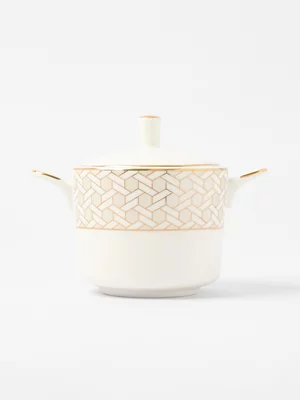 AH Aurum Gold Accent Porcelain Sugar Pot 300ml
