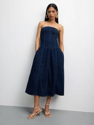 The FIX Women's Bandeau Demin Dress