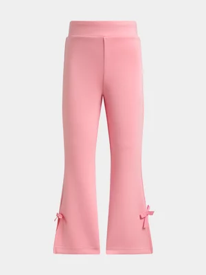 Jet Younger Girl's Pink Bow Flarred Active Pants