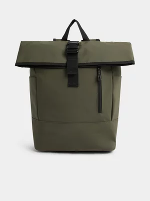 Jet Men's Fatigue Ruberised Foldover Backpack