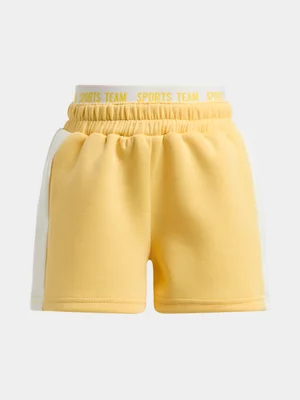 Jet Younger Girls Yellow Elasticated Lux Wide Leg Shorts