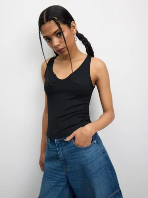 Redbat Classics Women's Black Ribbed Vest