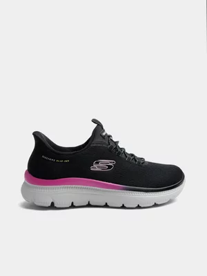 Women's Skechers Summits Plus Black/Pink Sneaker