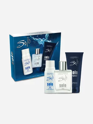 Lenthéric Solo Ice Parfum Pour Homme , Deodorant Spray and Body Lotion Gift Set