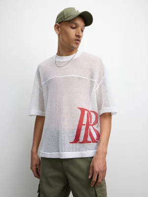 Redbat Athletics Men's White Graphic T-Shirt