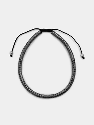 Stainless Steel Gunmetal Plated Snake Link Bracelet