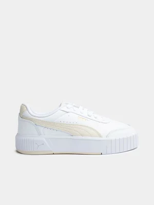 Women's Puma Carina Mia Whte/Yellow Sneaker