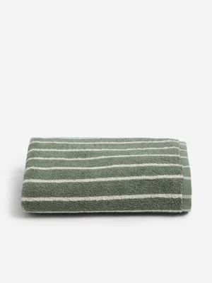Jet Home Green Cassandra Stripe Hand Towel
