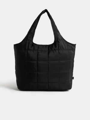 TS Puffer Black Tote Bag