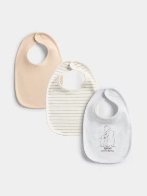 Jet Baby Unisex 3 Pack Momma Cub Bibs