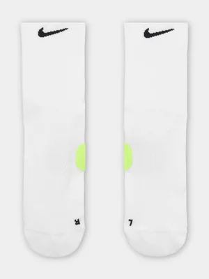 Nike Running Midweight White Crew Socks