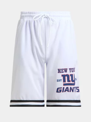 Jet Teen Boys White NY Giants Shorts