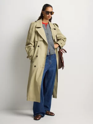 Cotton Blend Trench Coat