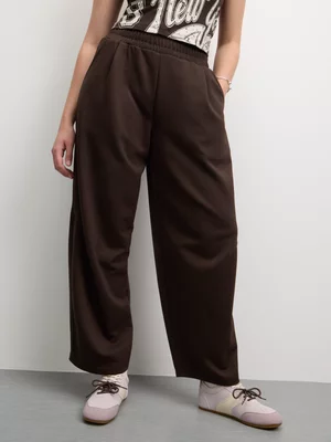 The FIX Women's Brown Soft Scuba Barrel Pants