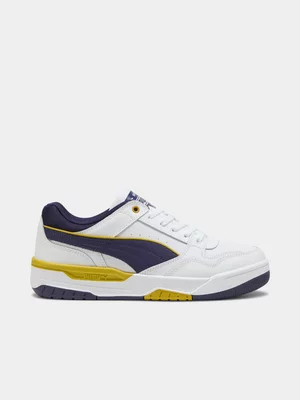 Men's Puma Rebound Retrp Wohte/Plum/Yellow Sneaker