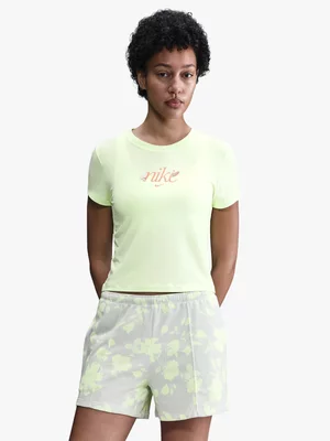 Nike Womens Sportswear Chill Knit Graphic Lime Tee