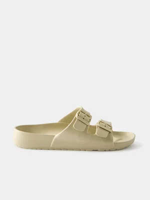 Men's Cotton On Ecru Eva Double Buckle Slides