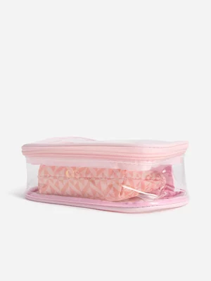 Colours Limited - Cosmetic Bag - 2pc - Pink/Coral