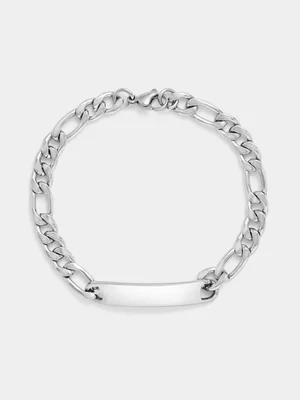Tempo Jewellery Stainless Steel Figaro ID Bracelet   