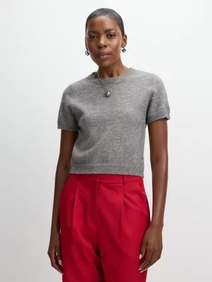 Jet Women’s Grey Melange Short Sleeve Jumper