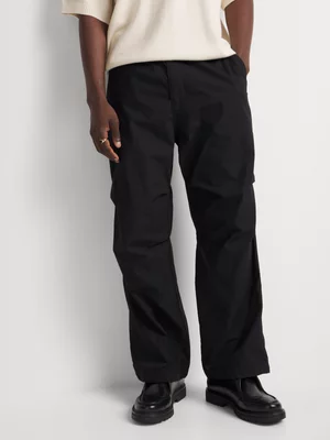 Markham Men's Loose Fit Parachute Black Pants