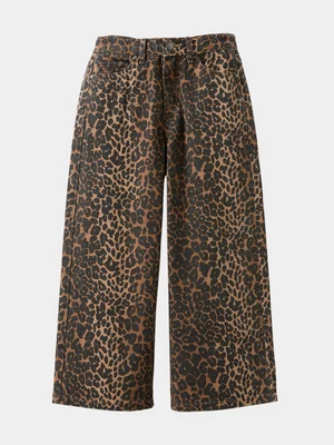 Cotton On Kids Girl Brown Super Wide Leg Denim Jeans