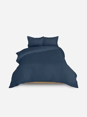 Volpes Egyptian Cotton 300tc Oxford Midnight Blue Duvet Cover Set