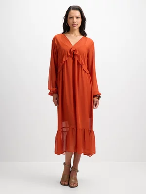 Exact Women's Rust Boho Maxi Dress 