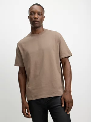 Exact Men's Brown Premium Cotton Relaxed T-Shirt