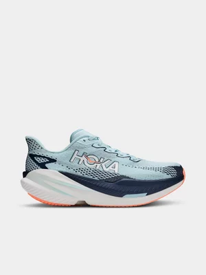 Hoka Womens Mach x3 Glimmering Blue/Varsity Navy Running Shoes 