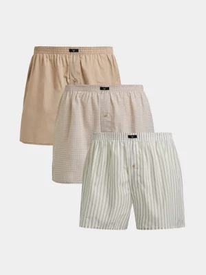 Exact Men's Natural 3-Pack Boxer Shorts