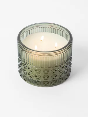 Fresh Lawn Cut Glass Fragranced 3 Wick Candle