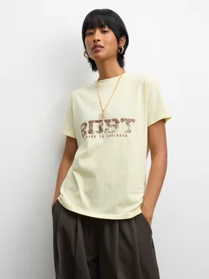 Redbat Women's Waterprint Tiger Ecru T-Shirt