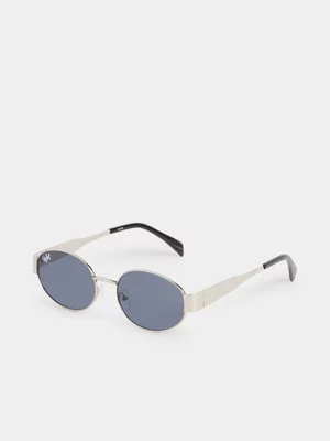 Redbat Unisex Oval Silver Sunglasses