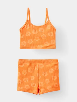 Cotton On Kids Girl Orange Tahlie Tankini Set