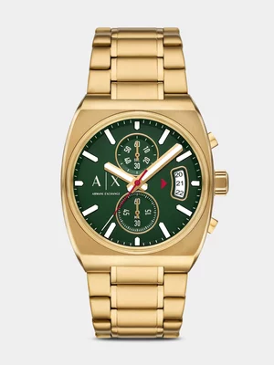 Armani Exchange Gold Plated Stainless Steel Chronograph Bracelet Watch