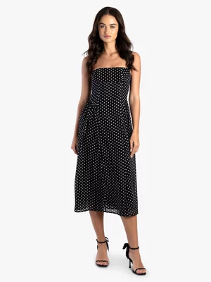 Women's Sissy Boy Black Midi-Underbust Cut Dress