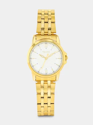 Tempo Gold Plated Silver Tone Dial Bracelet Watch 