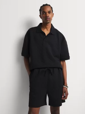 Relay Jeans Men's Jacquard Black Shorts