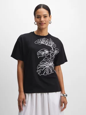 Exact Women's Black Graphic Print T-Shirt