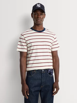 Markham Men’s Slim Fit Horizontal Stripe Multicolour T-Shirt