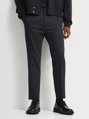 Markham Men's Smart Slim Knitted Check Navy/Black Jogger