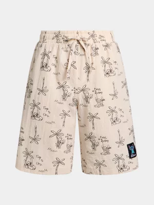 Jet Older Boys Stitch Cream Woven Shorts