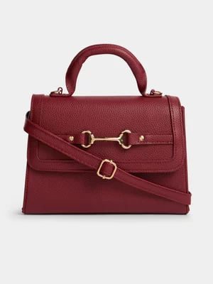 Jet Women’s Red Horsebit Top Handle Bag