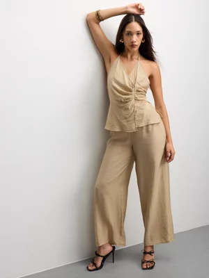 The FIX Women's Stone Rayon V-Neck Jumpsuit