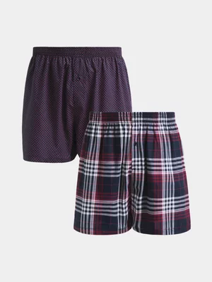 Jet Men's Multicolour 2 Pack Boxer Shorts