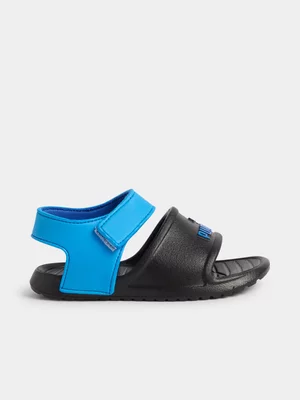 Puma Junior Infant Divecat Black/Blue Sandals 