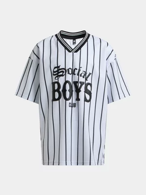 Jet Teen Boys White Black Social Sport T-Shirt
