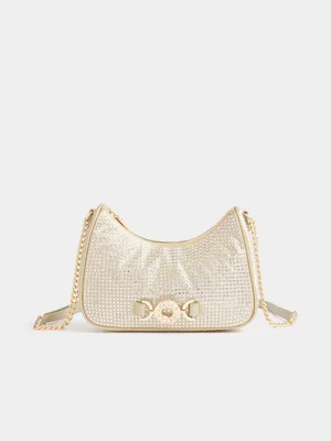 Luella Diamante Satin Shoulder Bag